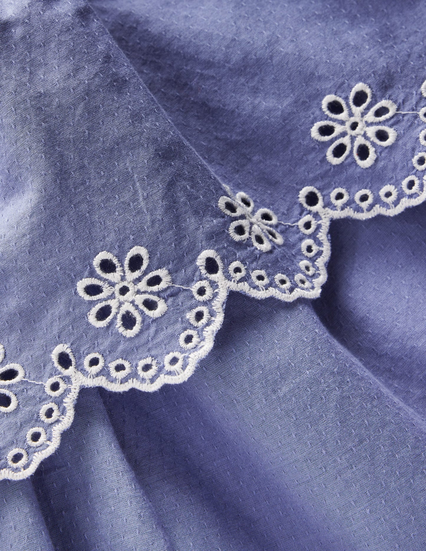 Broderie Rara Jersey Dress-Dusty Blue