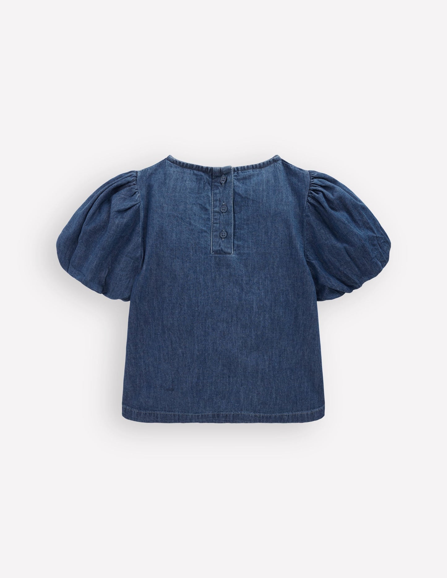 Bow Front Woven Top-Chambray
