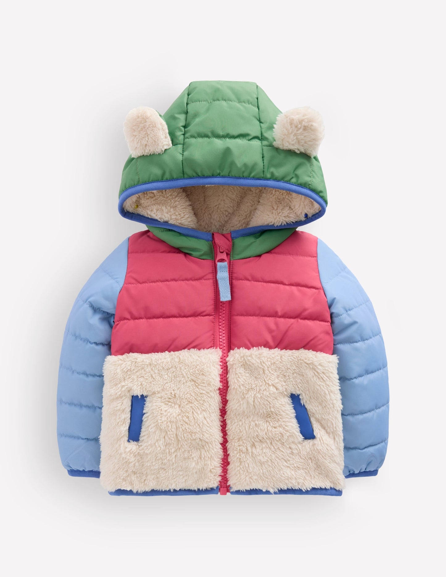Boys Mixed Borg Jacket-Multi Colourblock