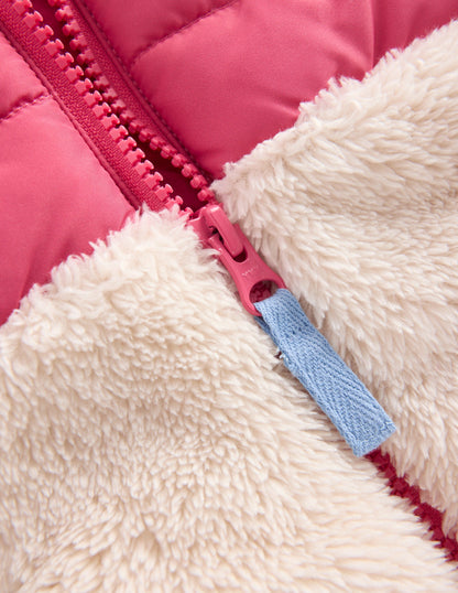 Boys Mixed Borg Jacket-Multi Colourblock