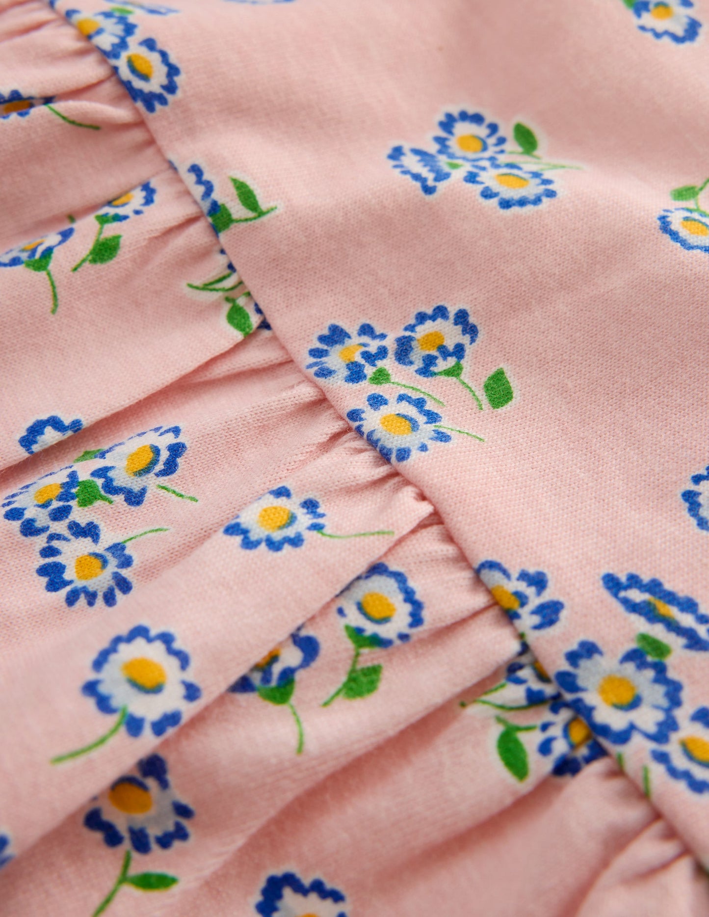 Broderie Trim Jersey Dress-Pink Ditsy Floral