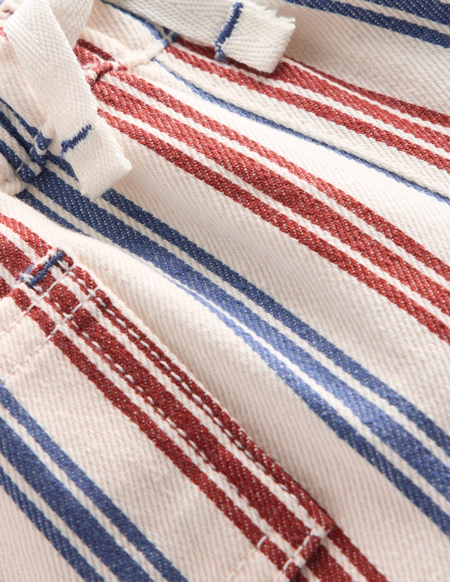 Boys Woven Shorts-Blue and Red Stripe