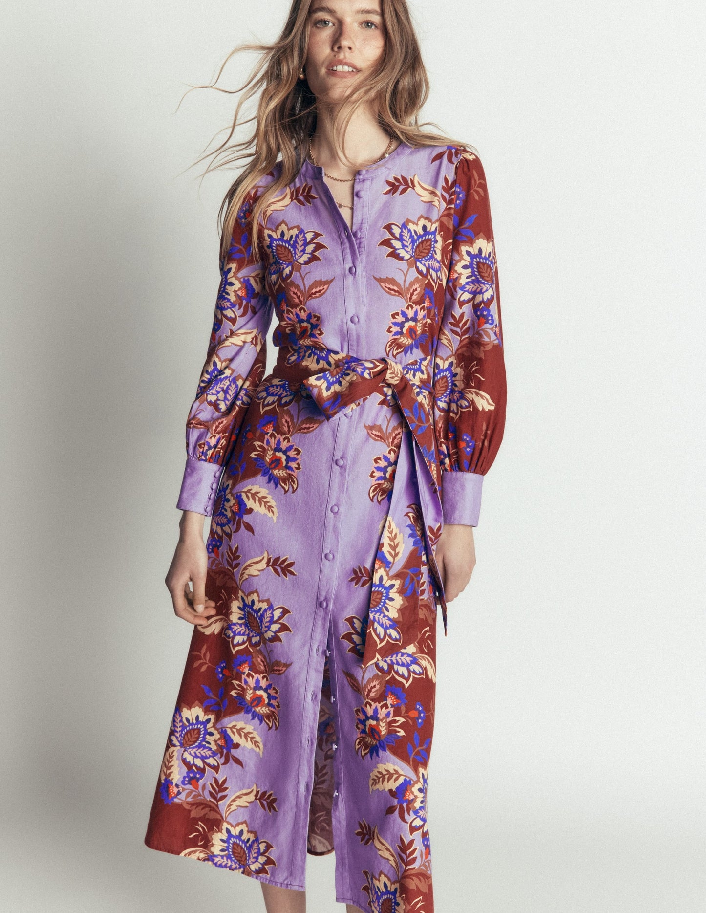 Blouson Sleeve Occasion Dress-Multi, Super Bloom
