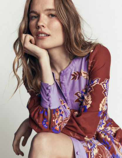 Blouson Sleeve Occasion Dress-Multi, Super Bloom