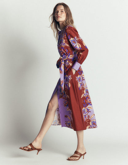 Blouson Sleeve Occasion Dress-Multi, Super Bloom