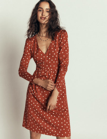 Briony Jersey Short Dress-Arabian Spice, Boden Spot
