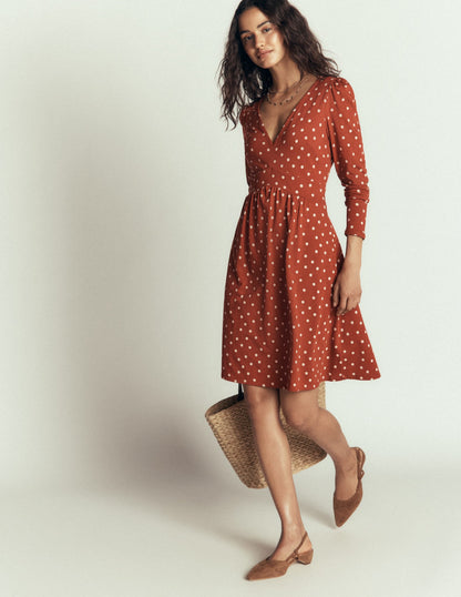 Briony Jersey Short Dress-Arabian Spice, Boden Spot