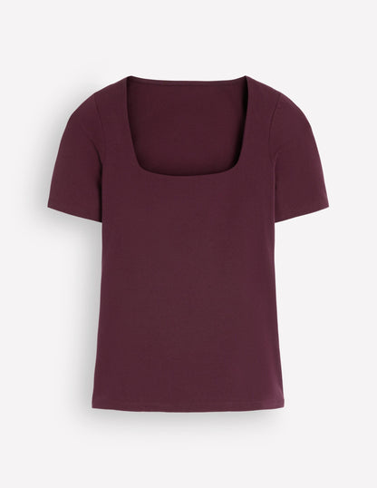 Brooke Double Layer T-shirt-Dark Cherry