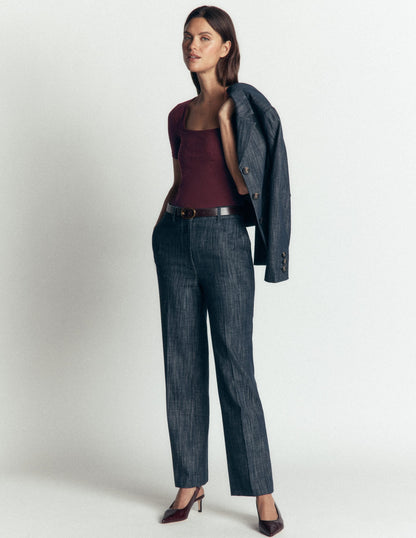 Brooke Double Layer T-shirt-Dark Cherry