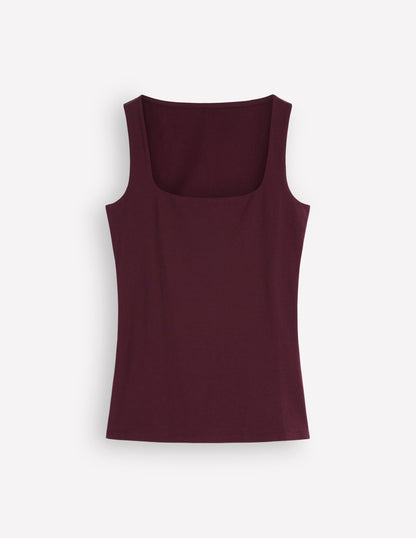 Brooke Double Layer Tank-Dark Cherry