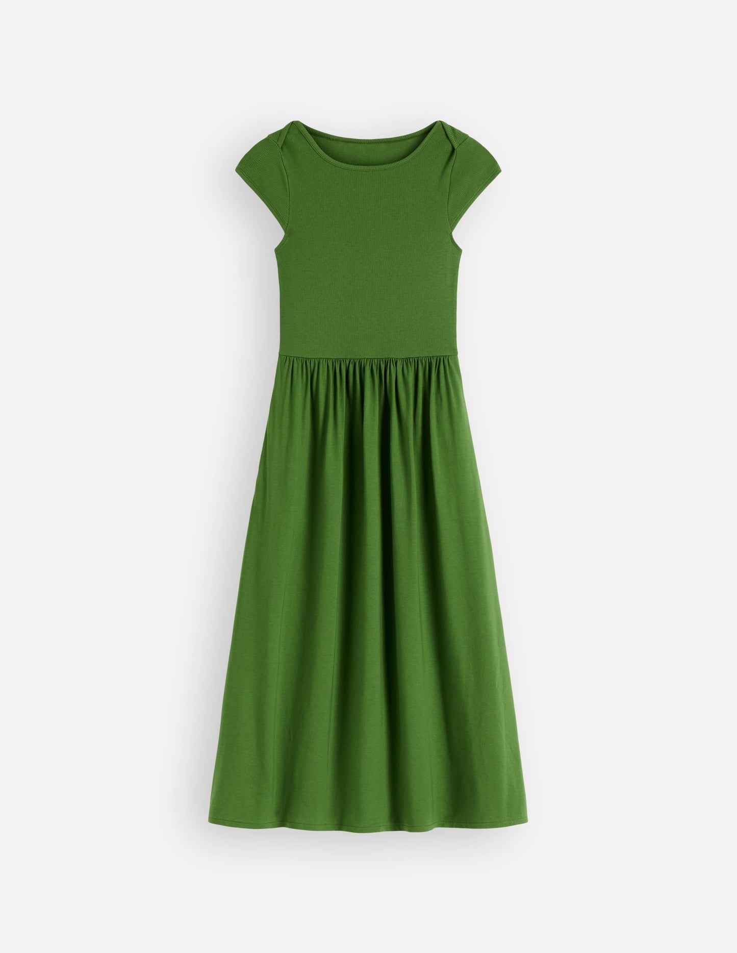 Boat Neck Mix Dress-Safari Green