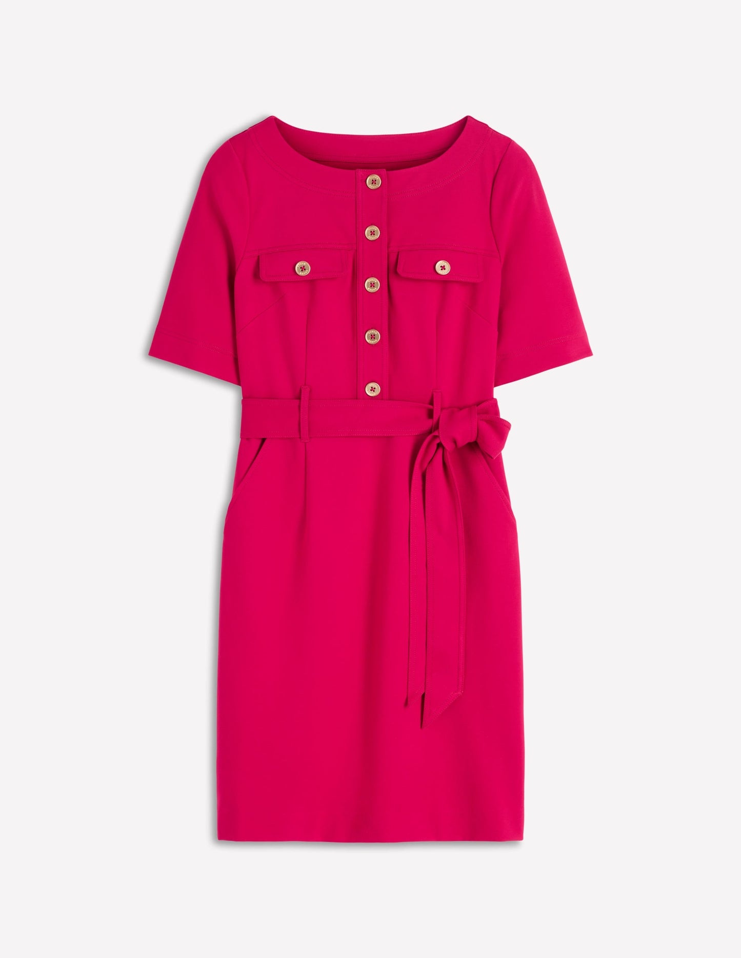 Bria Ponte Shift Dress-Pomegranate