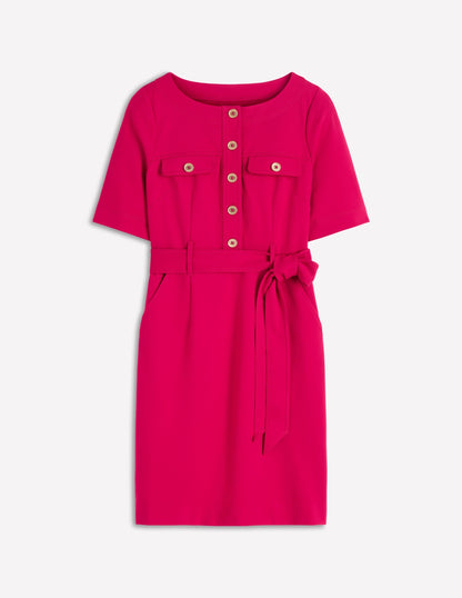 Bria Ponte Shift Dress-Pomegranate