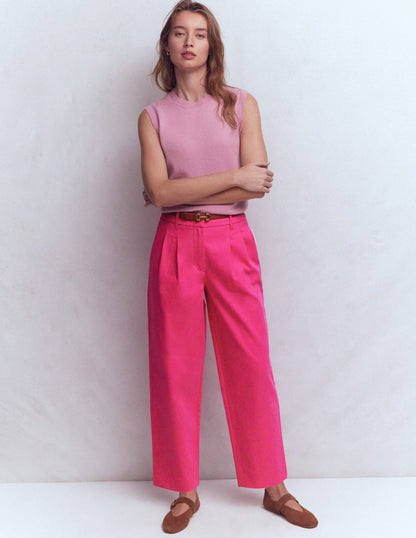 Bloomsbury Cotton Pants-Pink Peony