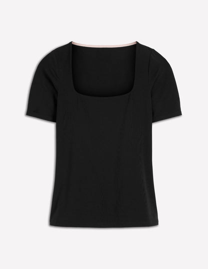 Brooke Double Layer T-shirt-Black