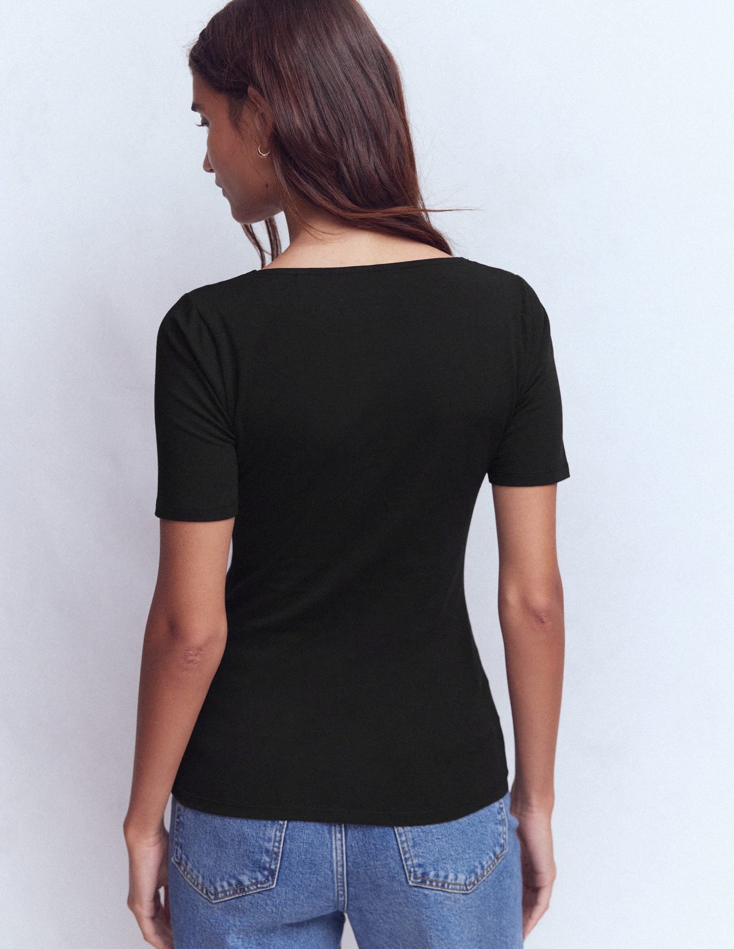 Brooke Double Layer T-shirt-Black