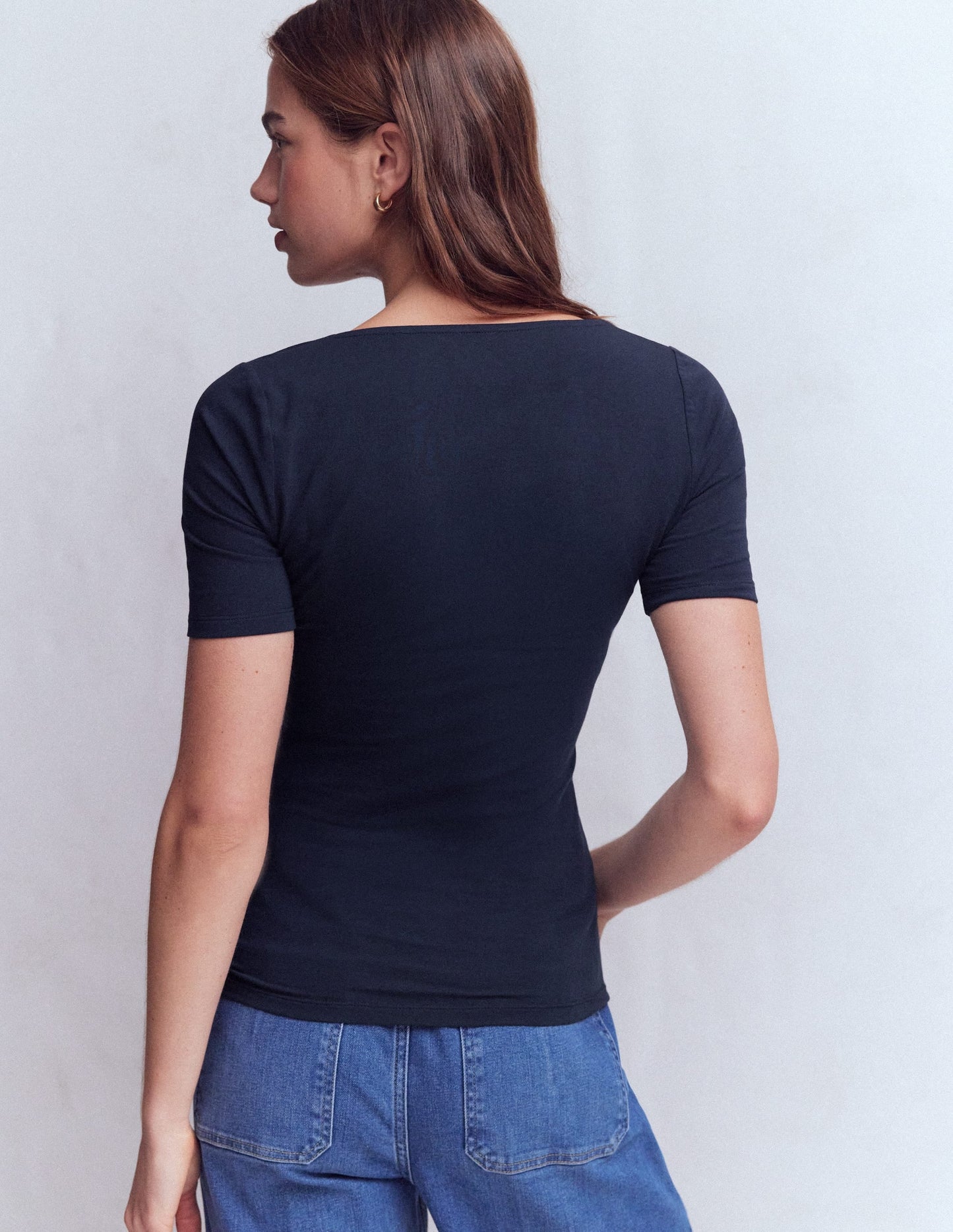 Brooke Double Layer T-shirt-Navy