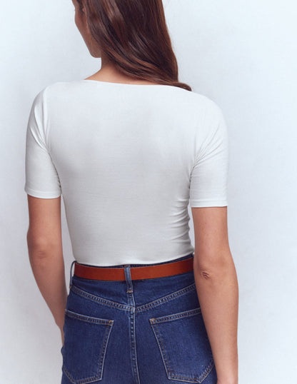 Brooke Double Layer T-shirt-White