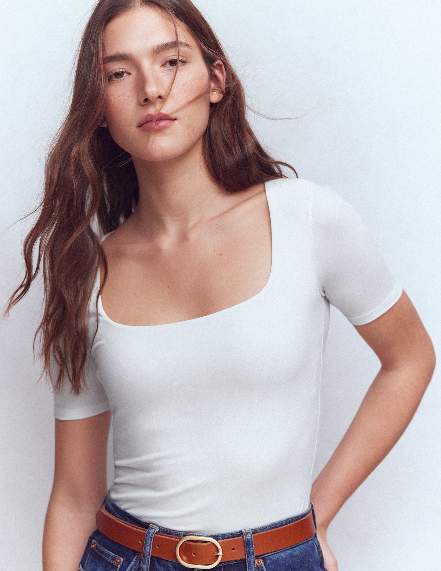 Brooke Double Layer T-shirt-White