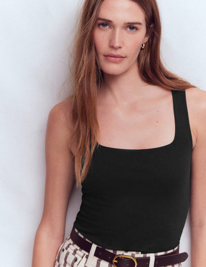 Brooke Double Layer Tank-Black