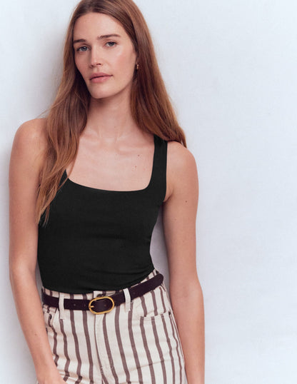 Brooke Double Layer Tank-Black
