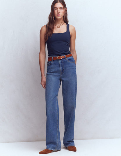 Brooke Double Layer Tank-Navy