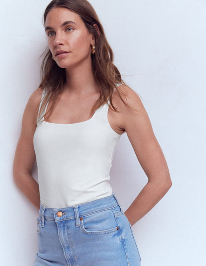 Brooke Double Layer Tank-White