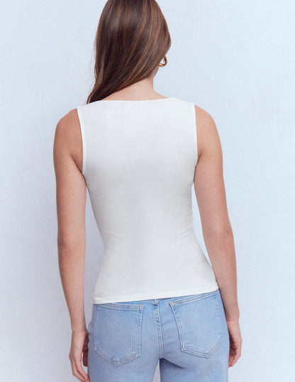 Brooke Double Layer Tank-White
