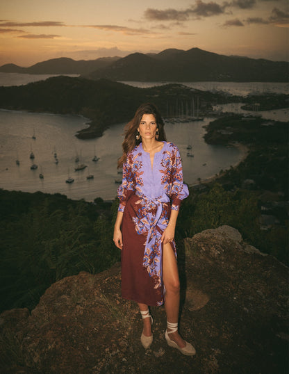 Blouson Sleeve Occasion Dress-Multi, Super Bloom