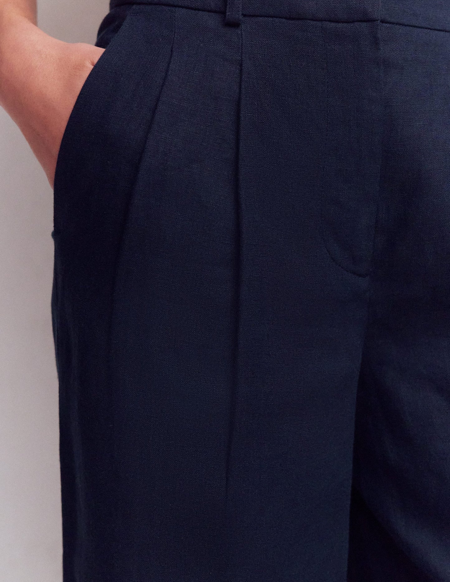 Bloomsbury Linen Pants-Navy