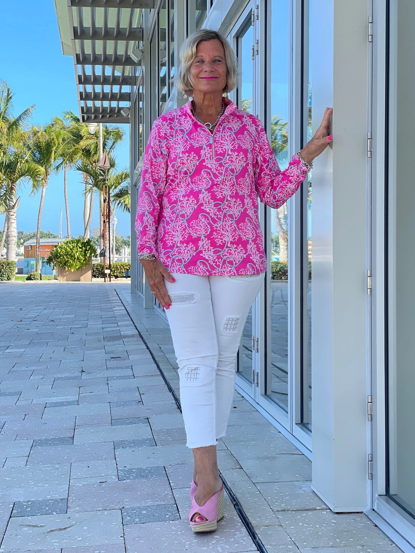 PINK LANE ZIPPER TOP