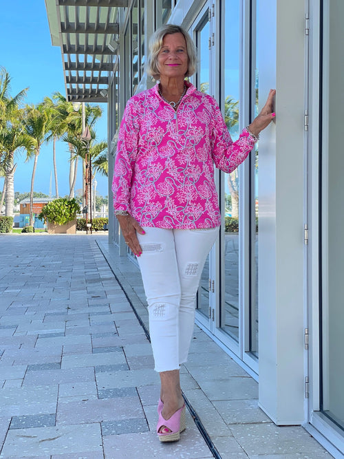PINK LANE ZIPPER TOP