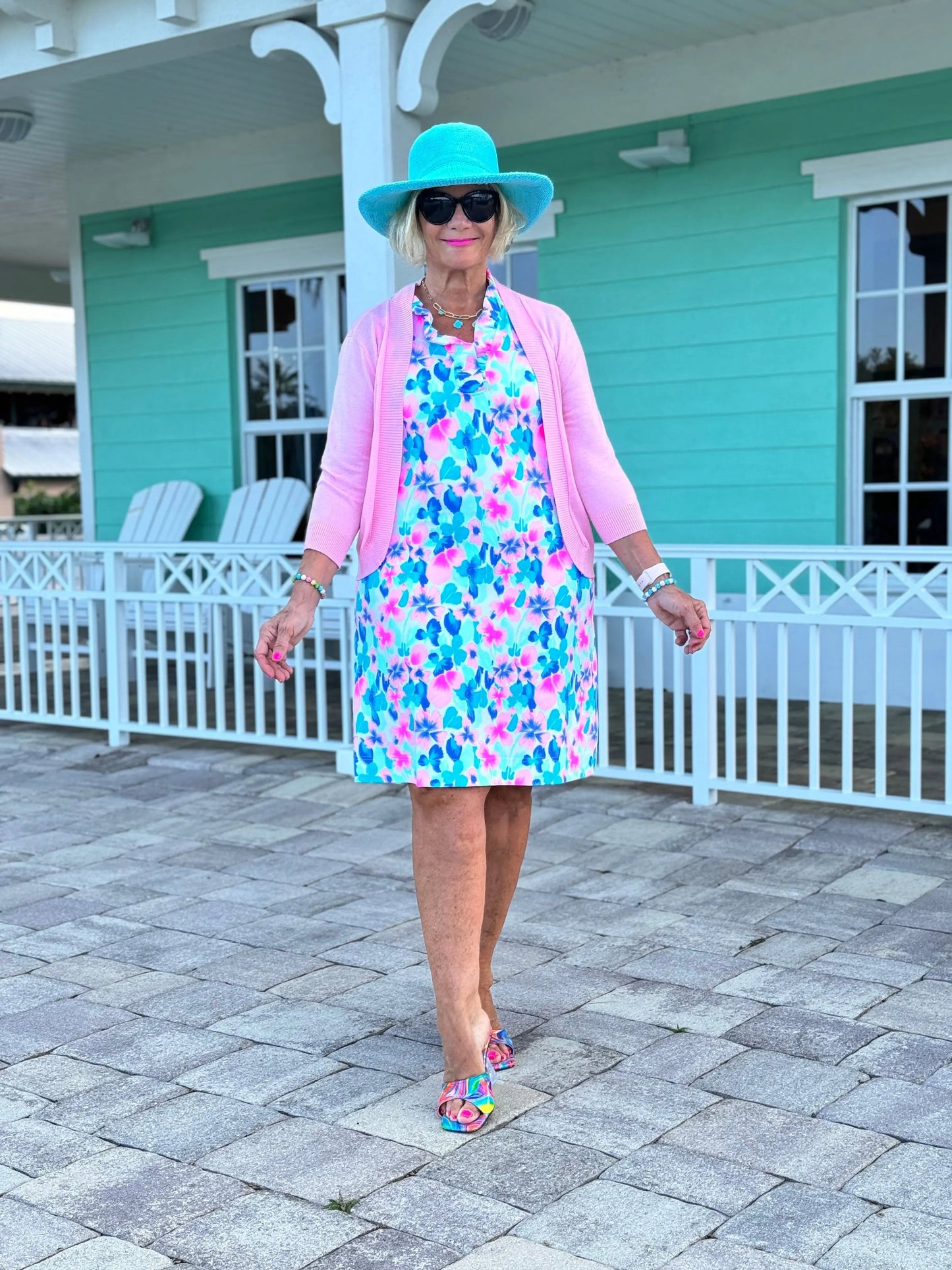 PINK PETALS RUFFLE DRESS