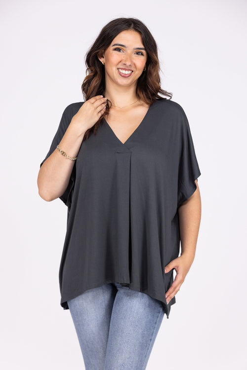 Left Wondering Women's Pleated Short Sleeve Top