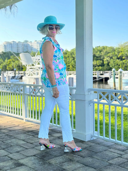 SEASHELL BEACH SLEEVELESS RUFFLE