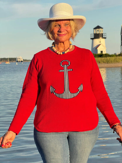 RED  NAVY STRIPED ANCHOR
