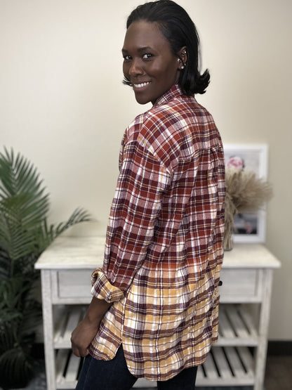 Nothing To Say Women's Plaid Button Down Long Sleeve Top