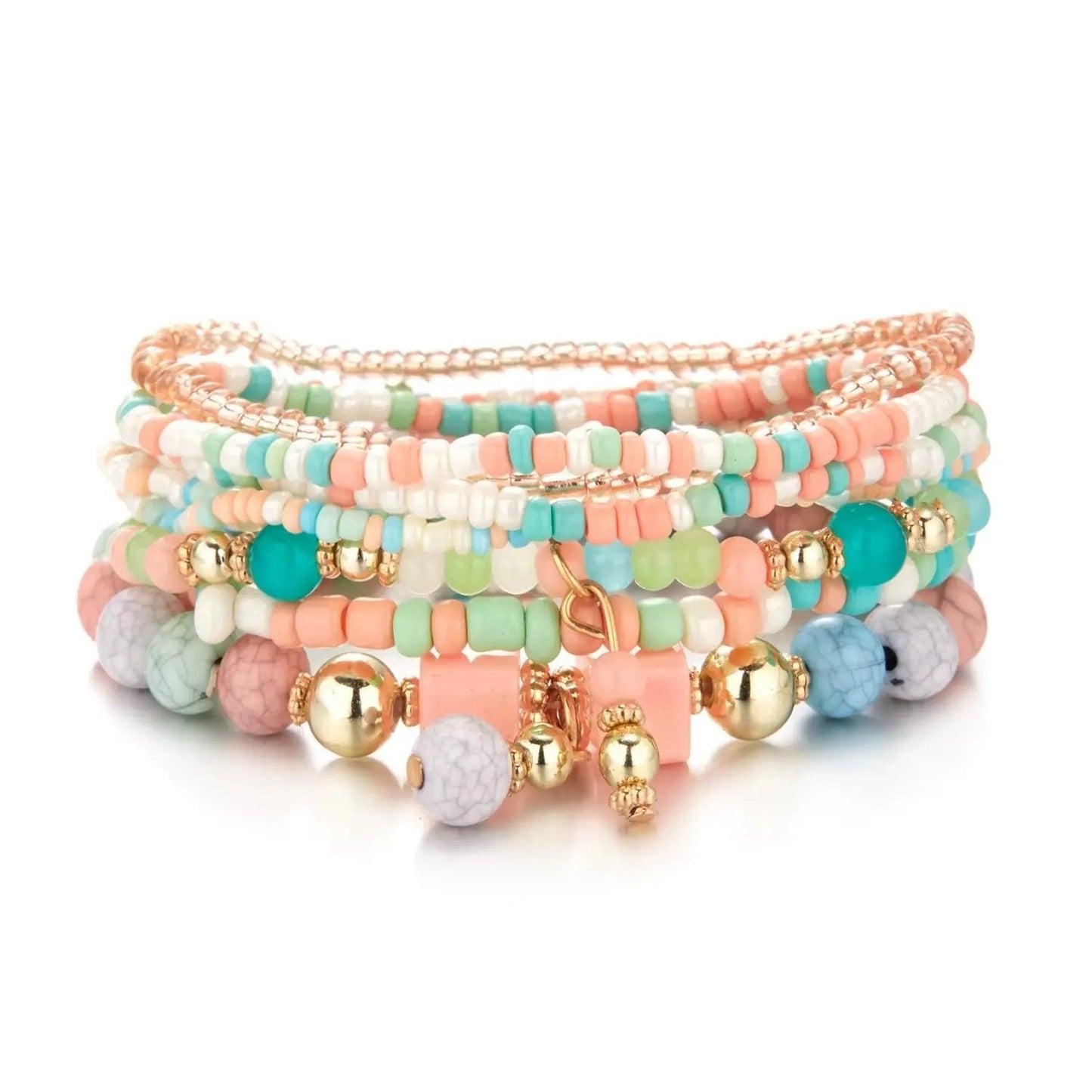 Stackable stretch Multilayered Bracelet Set  8 Layers