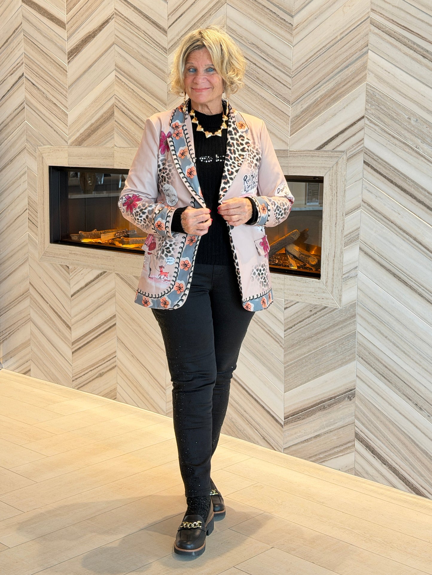 LUPA One Size Italian Parisian Chic Print Blazer  SHIPPING NOV 13-16