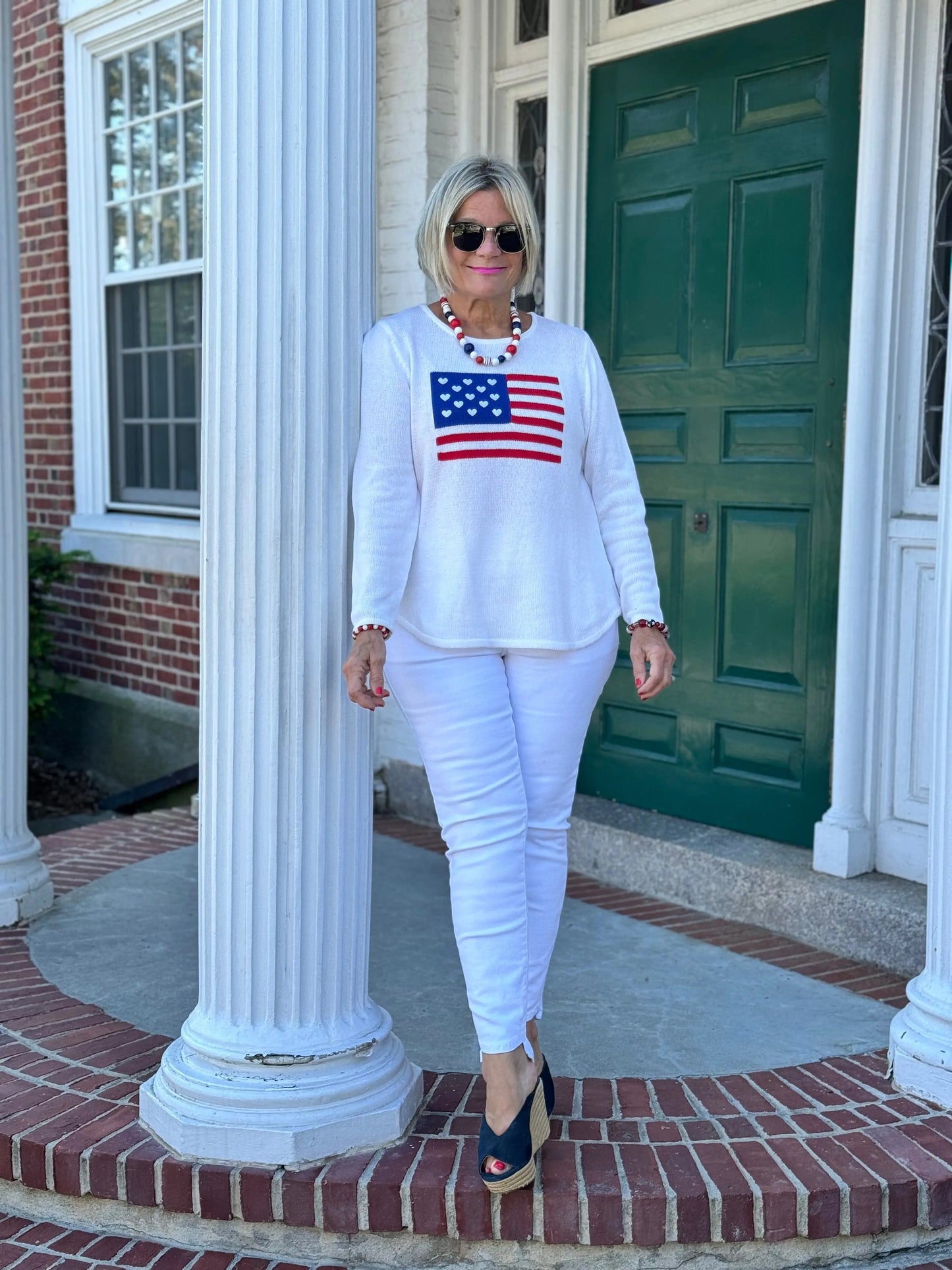 LULU-B WHITE FLAG SWEATER