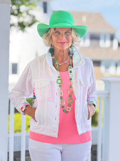 PINK PARADISE GARDEN LINEN JACKET