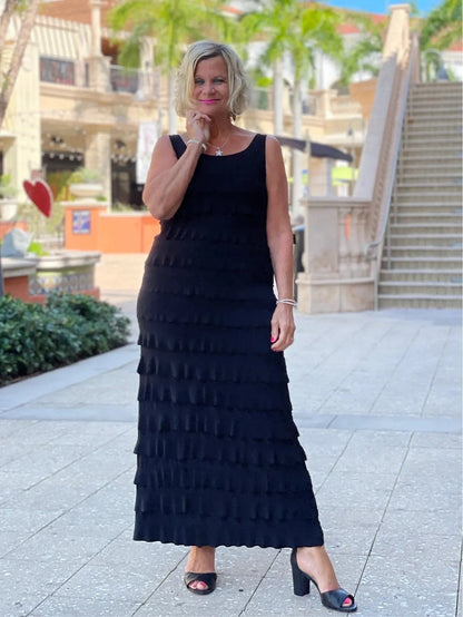 MIAMI NIGHTS  BLACK BLACK CHA CHA DRESS