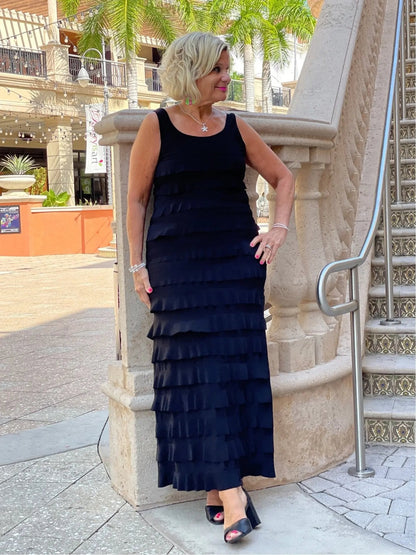MIAMI NIGHTS  BLACK BLACK CHA CHA DRESS