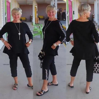 RHINESTONE CAPRI BLACK