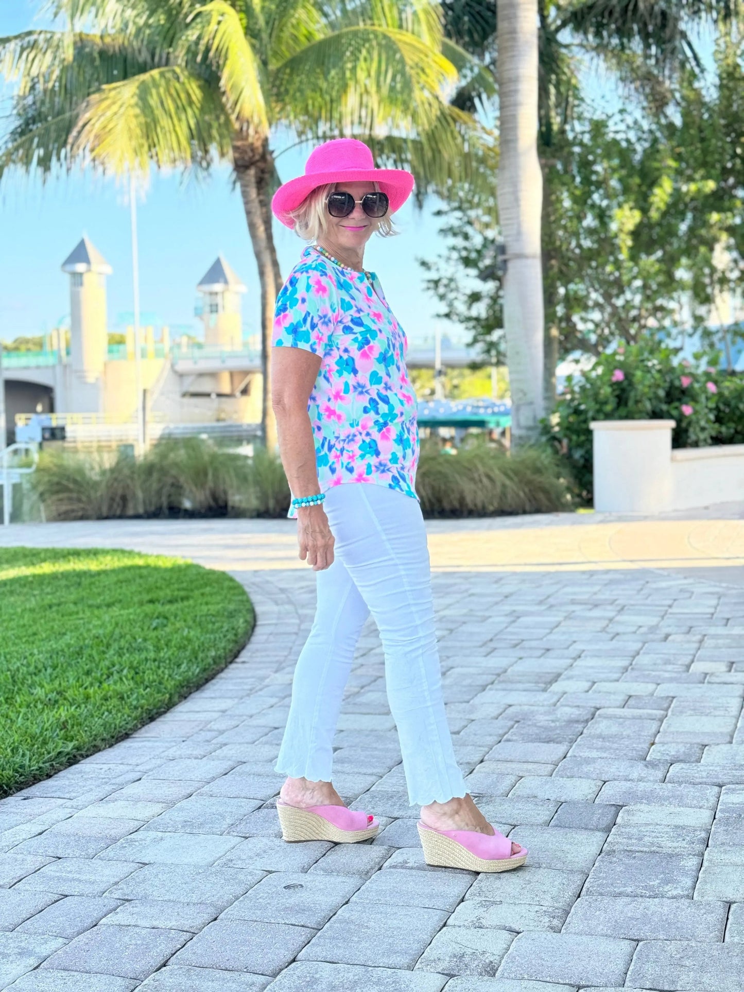 PINK PETALS SHORT SLEEVE TOP