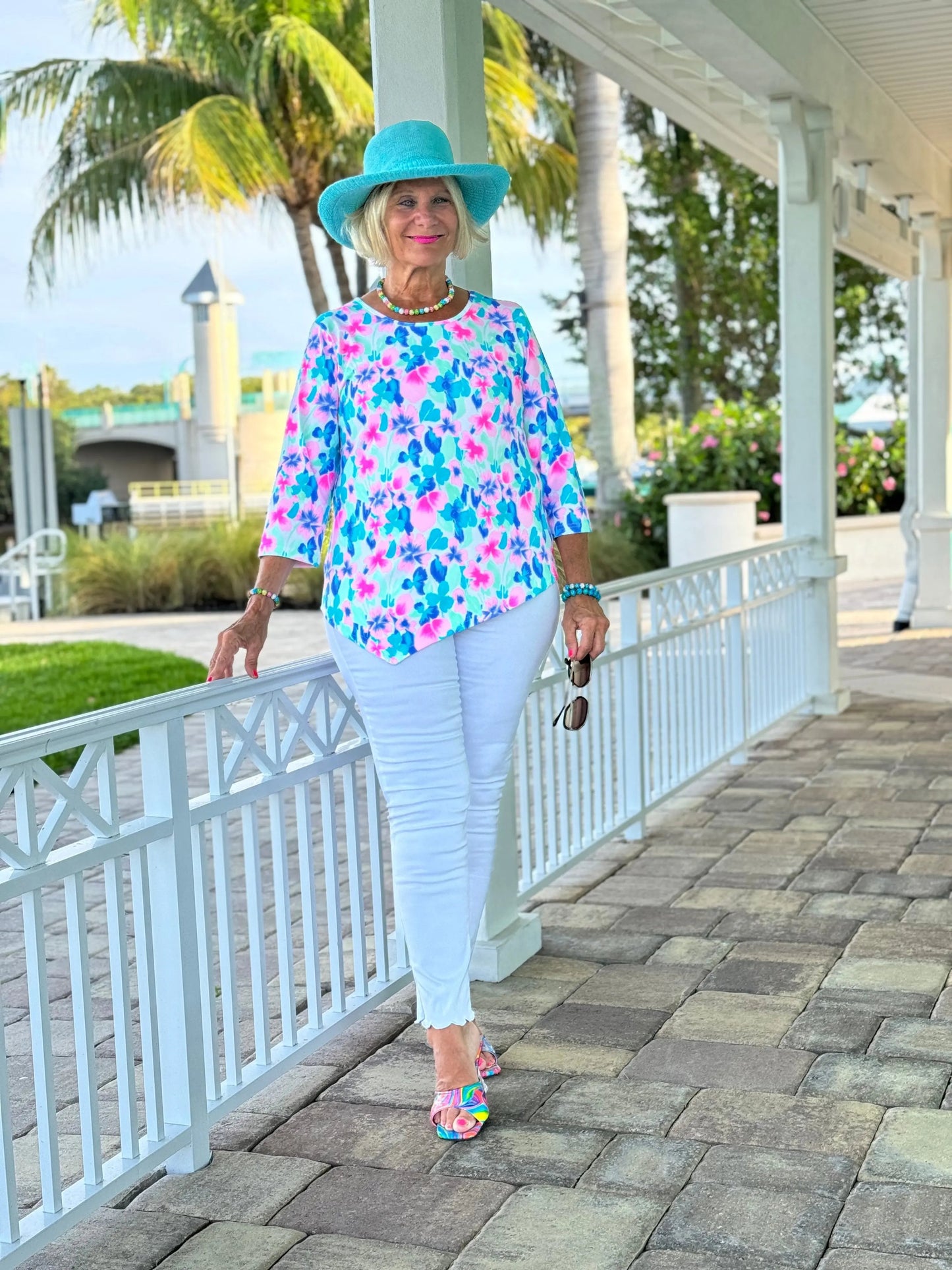 PINK PETALS ASYMMETRICAL TOP
