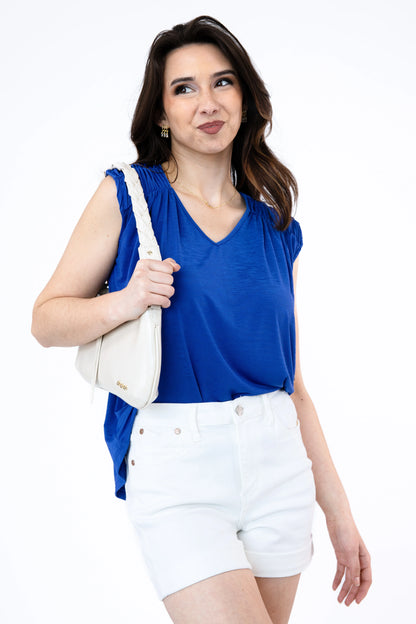 Women's V-Neckline Short Sleeve Top