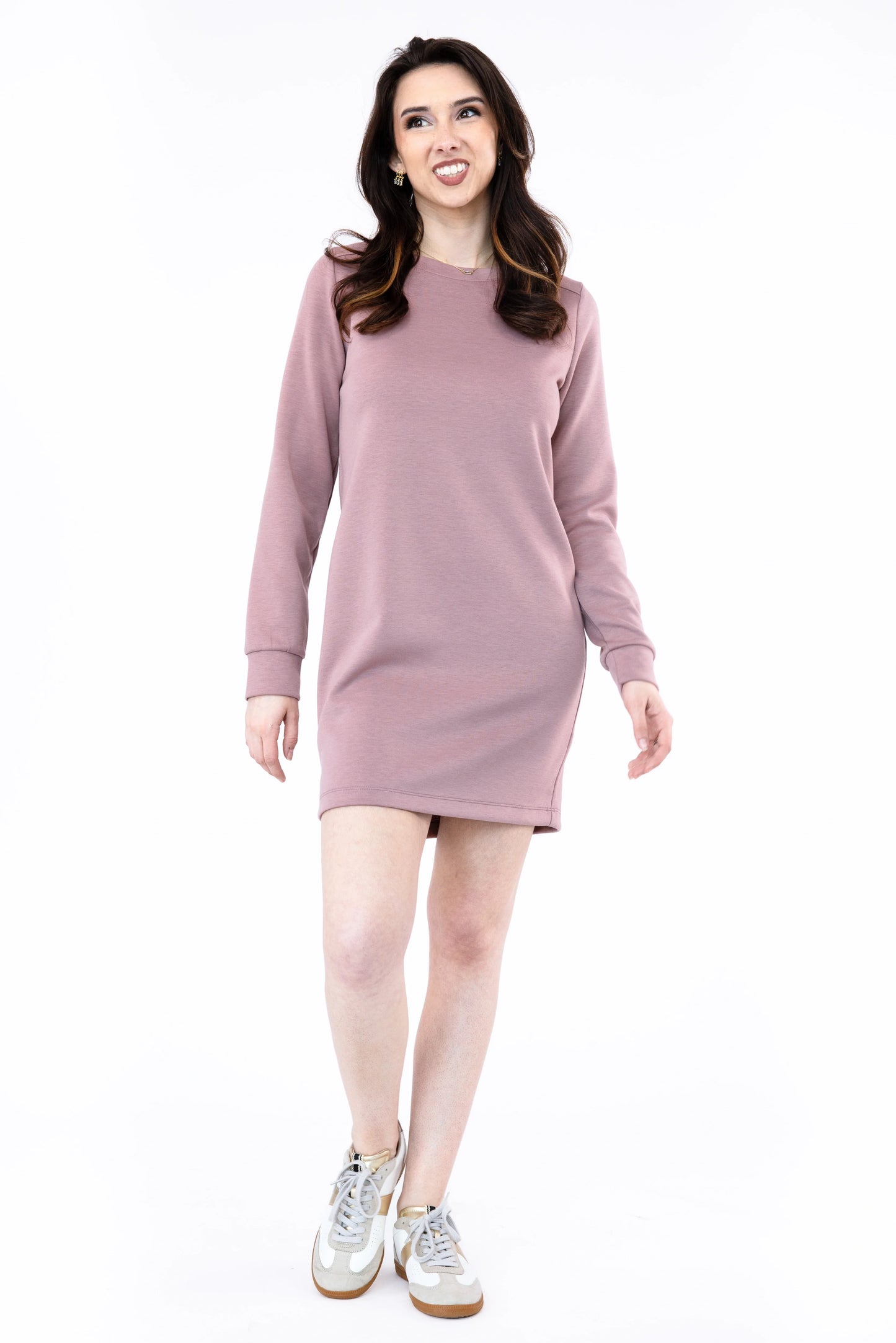 Women's Knit Long Sleeve Shirt Dress