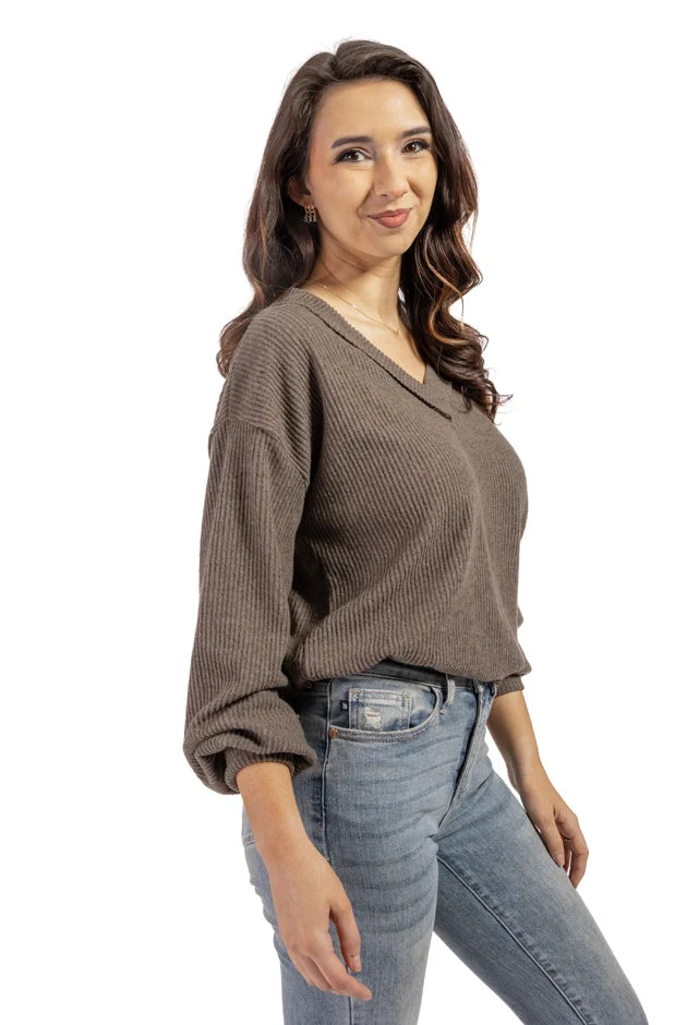 Women's Lightweight Ribbed Long Sleeve Top
