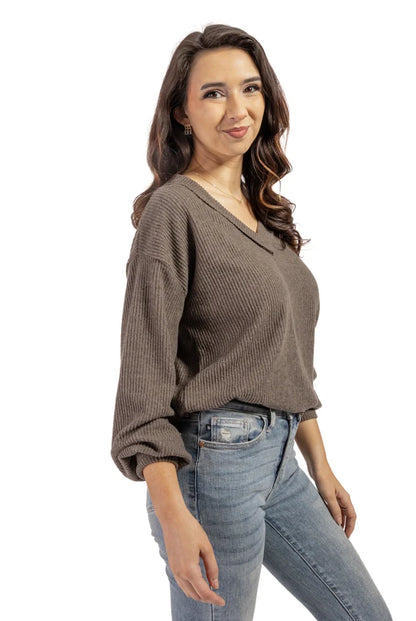 Women's Lightweight Ribbed Long Sleeve Top